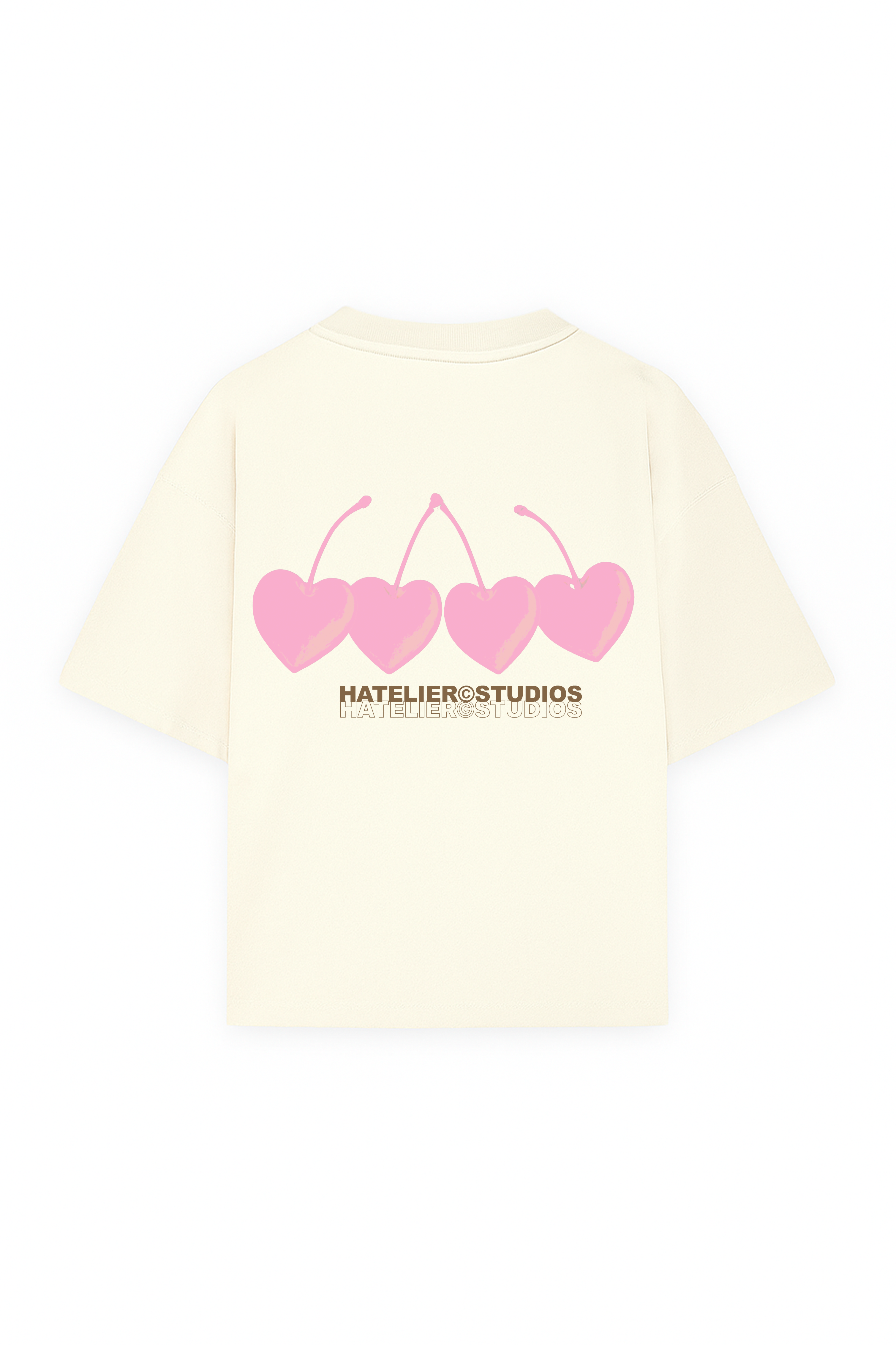 Cherry Hearts cream Tee
